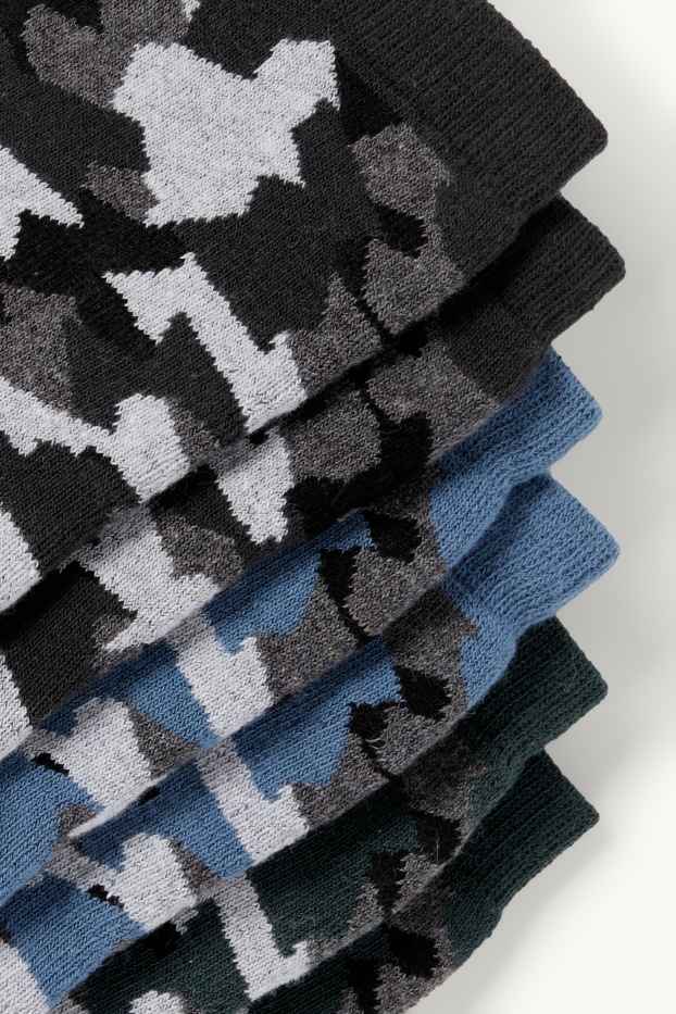 Kinderen: jongens - Set van 3 paar - sokken - met patroon - donkergrijs