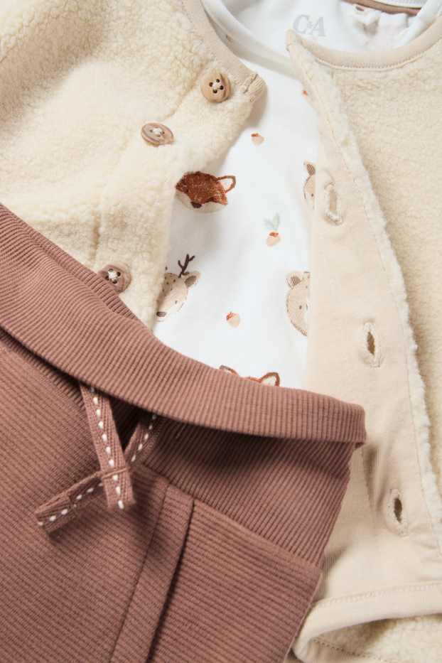 Baby Jungen - Wildtiere - Baby-Outfit - 3 teilig - braun