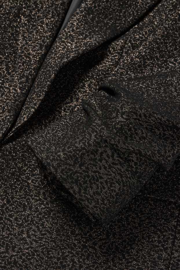 Dona - Blazer formal - regular fit - brillant - estampat de lleopard - negre