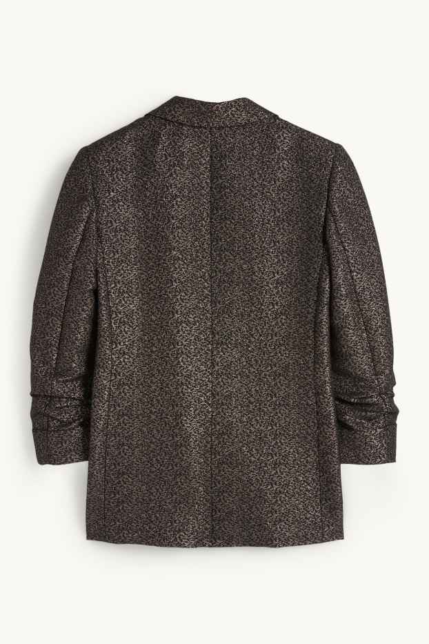 Dona - Blazer formal - regular fit - brillant - estampat de lleopard - negre
