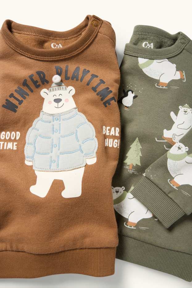 Nadó nen - Paquet de 2 - os polar i pingüí - dessuadora per a nadó - marró