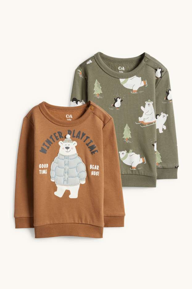 Nadó nen - Paquet de 2 - os polar i pingüí - dessuadora per a nadó - marró