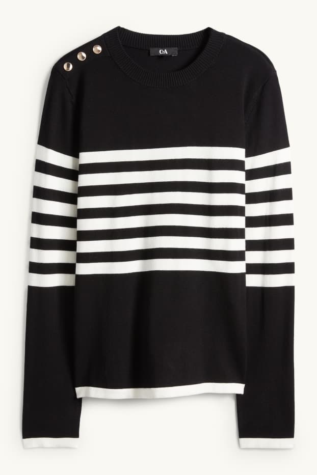 Dona - Jersei - de ratlles - negre/blanc