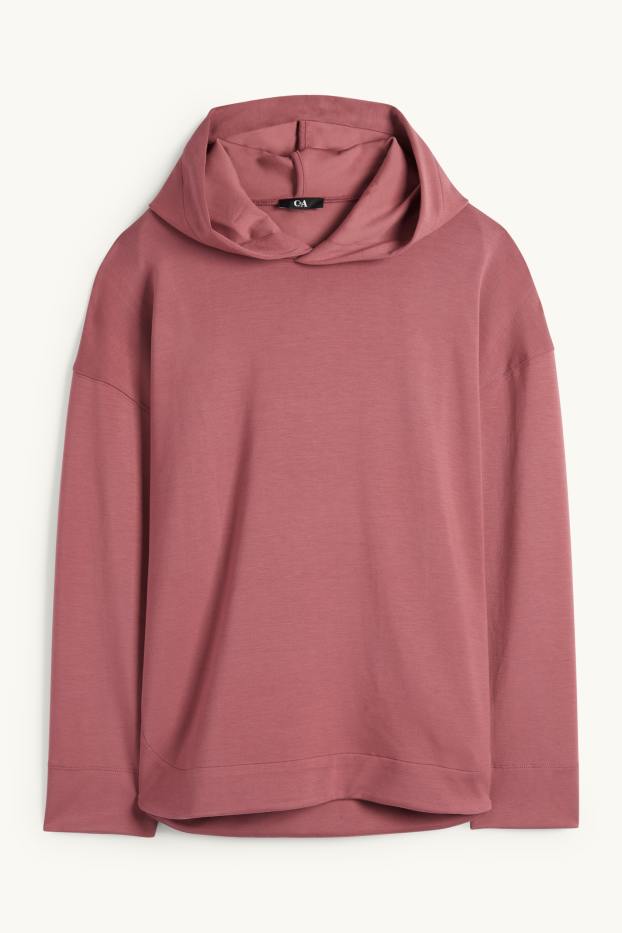 Donna - Felpa con cappuccio - bordeaux