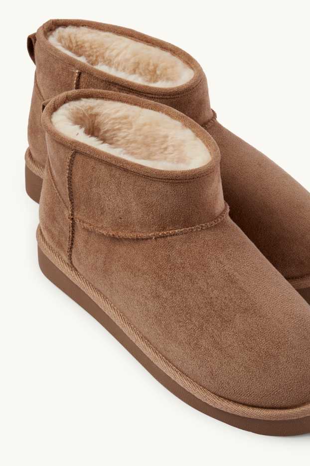 Femmes - Ankle Boots - faux suède - marron clair