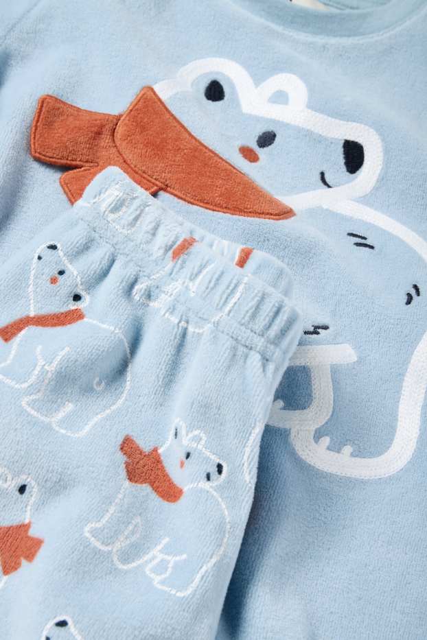 Children Boys - Polar bear - winter pyjamas - 2 piece - light blue
