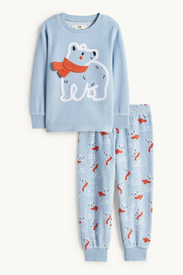 Children Boys - Polar bear - winter pyjamas - 2 piece - light blue