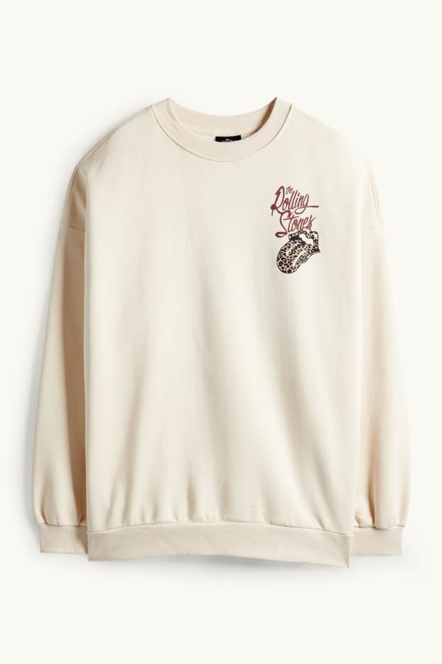 Damen - Sweatshirt - Rolling Stones - hellbeige