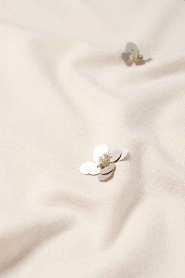 Dames - Longsleeve - regular fit - glanseffect - crème wit