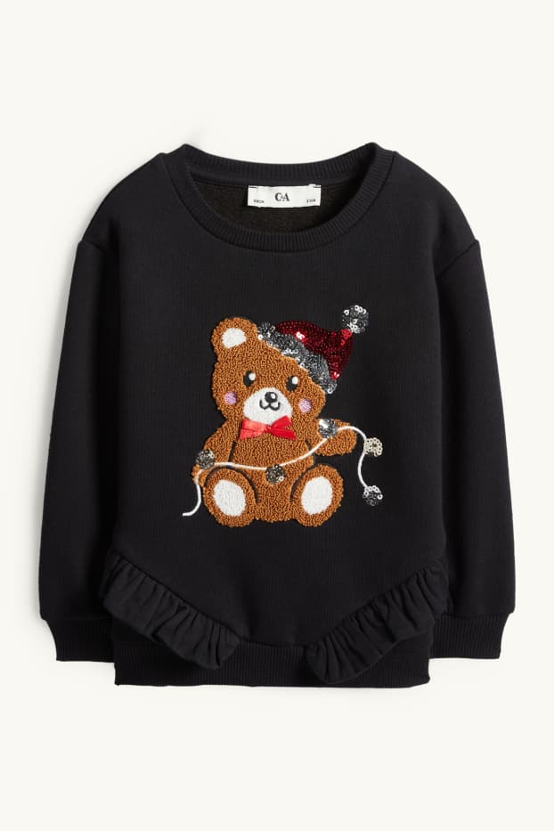 Nena - Os de peluix - dessuadora nadalenca - negre