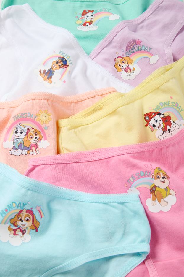 Enfants filles - Lot de 7 - La Pat’ Patrouille - Stella, Chase, Everest - slips - turquoise clair