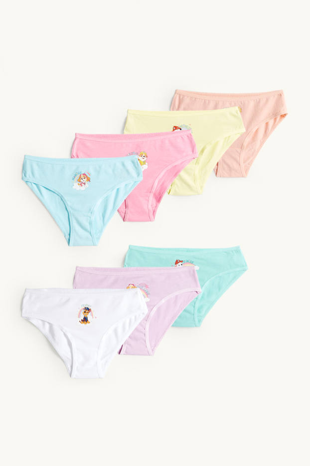 Enfants filles - Lot de 7 - La Pat’ Patrouille - Stella, Chase, Everest - slips - turquoise clair