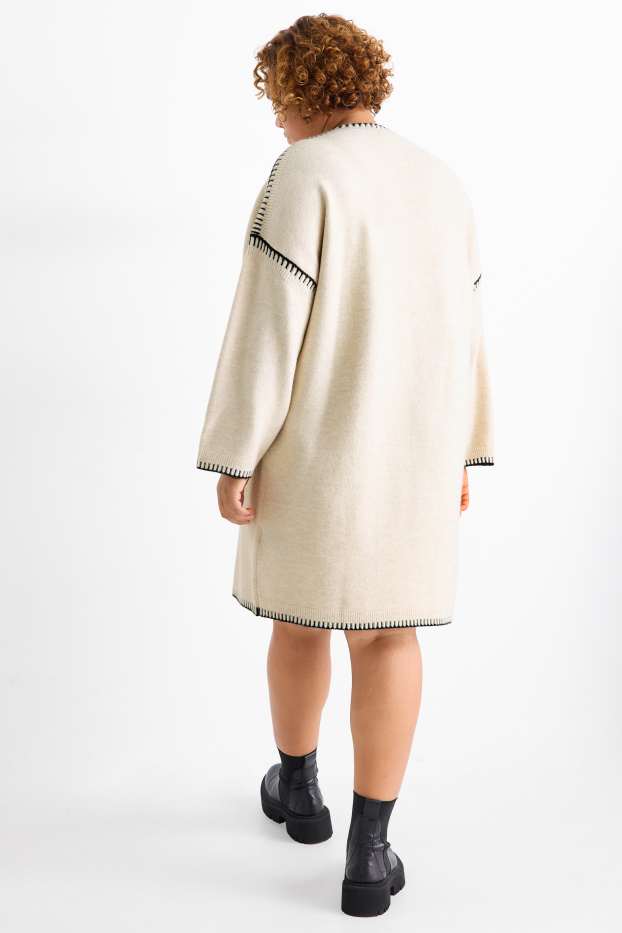 Donna - Vestito in maglia - straight fit - beige chiaro