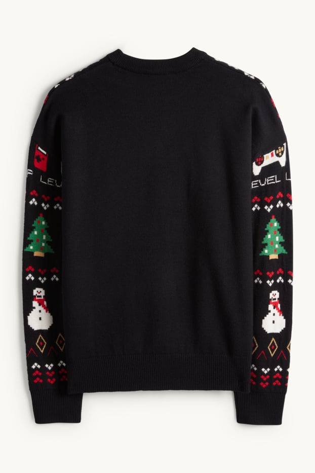 Kinderen: jongens - Gaming - kersttrui - zwart