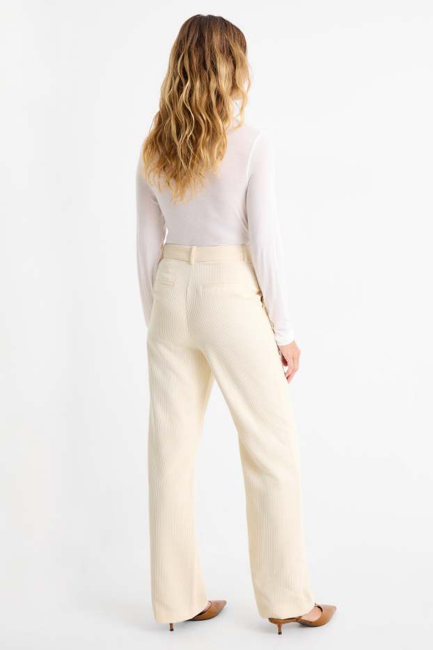 Dames - Business-broek - high waist - regular fit - crème wit