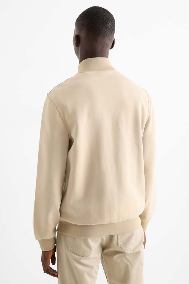Hommes - Sweat zippé - beige