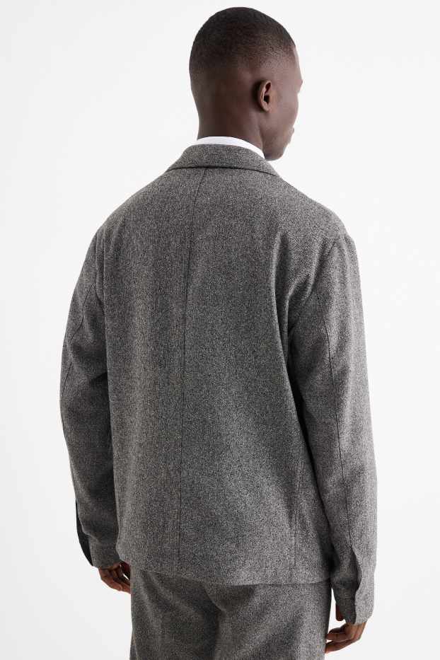 Herren - Baukasten-Sakko - Regular Fit - Stretch - strukturiert - grau