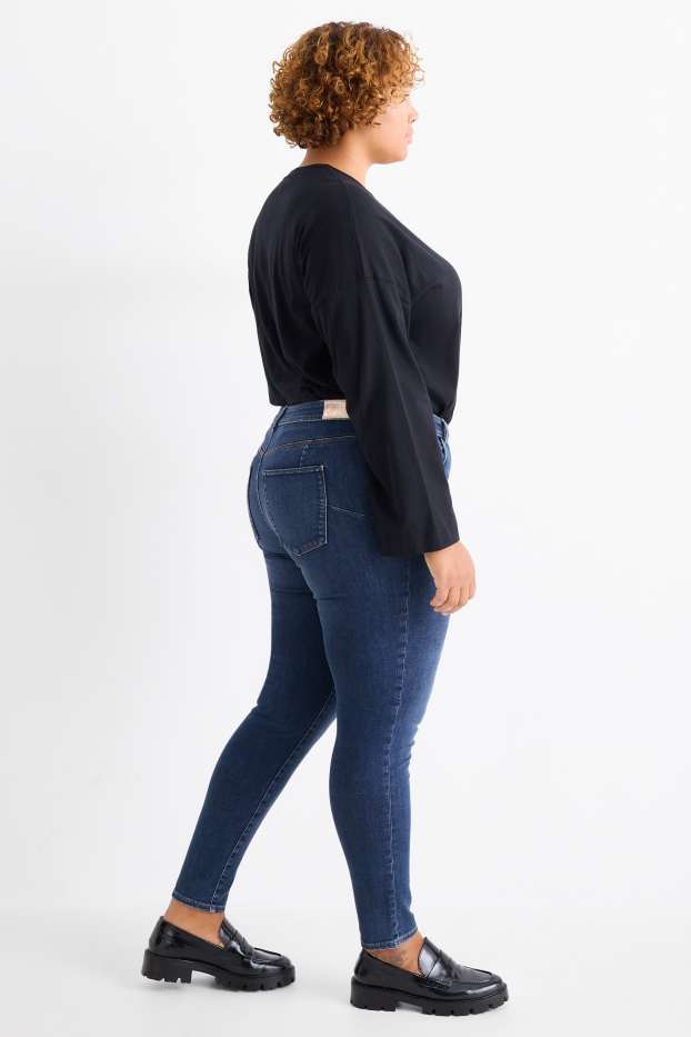 Femei - Skinny jeans - talie medie - jeans modelatori - LYCRA® - denim-albastru închis