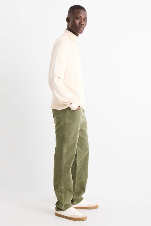 Heren - Corduroy broek - regular fit - groen