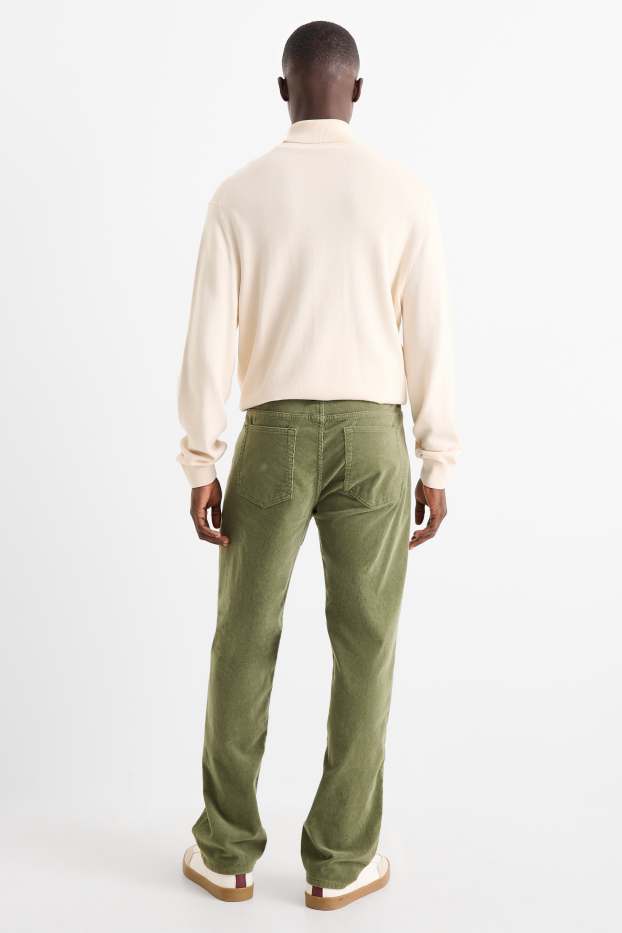 Heren - Corduroy broek - regular fit - groen