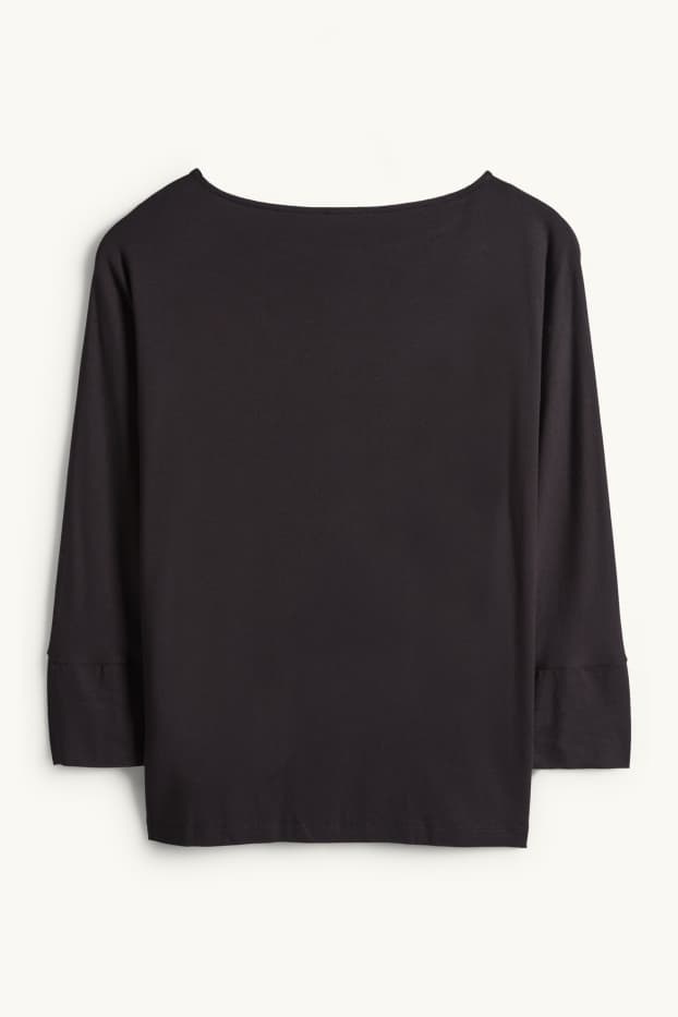 Damen - Langarmshirt - Regular Fit - schwarz