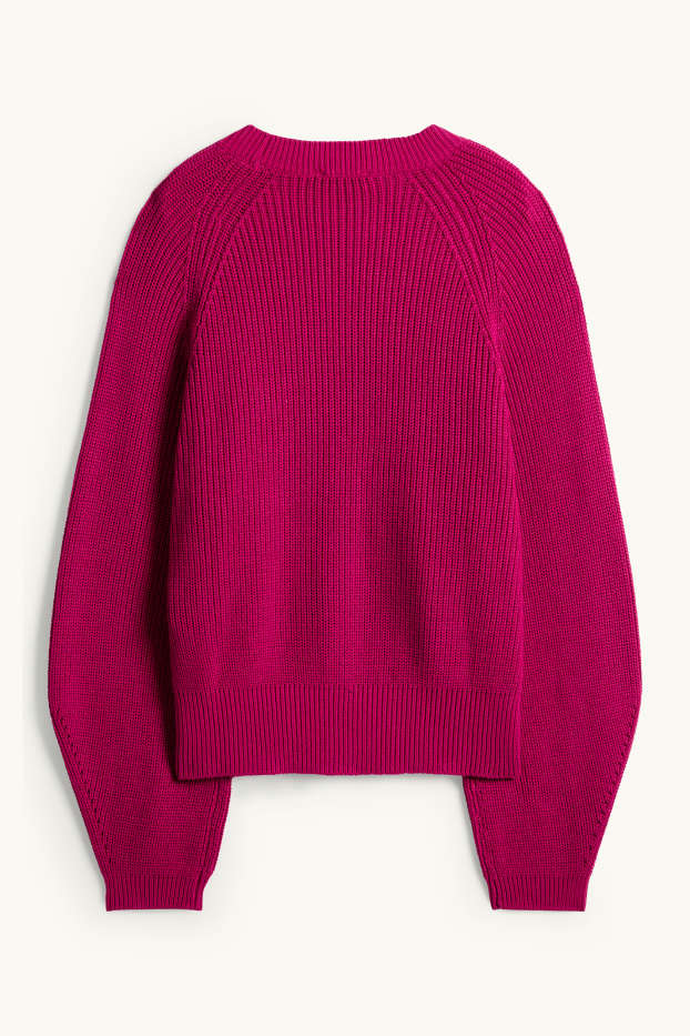 Women - Jumper - ribbed - pink