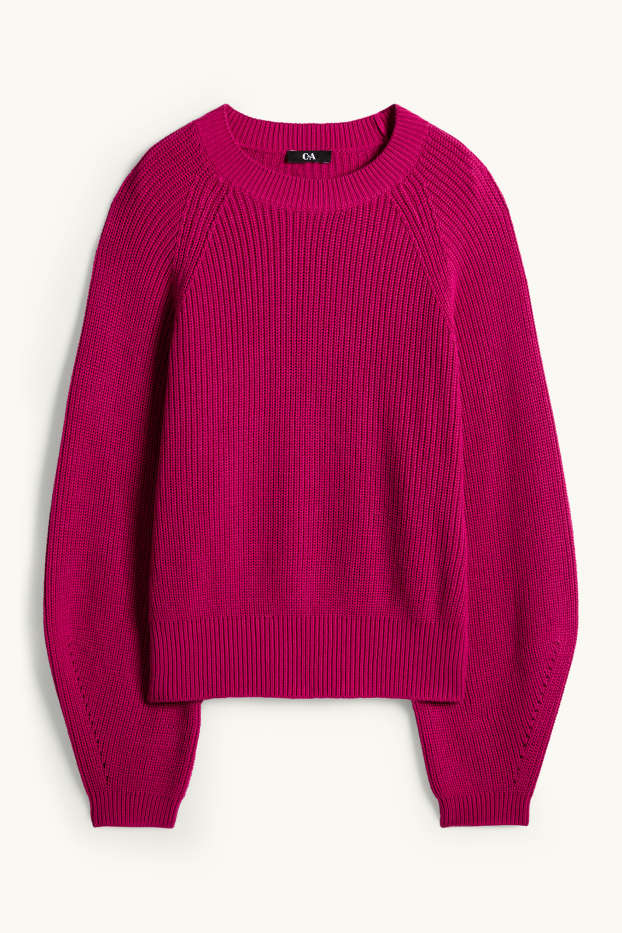 Women - Jumper - ribbed - pink