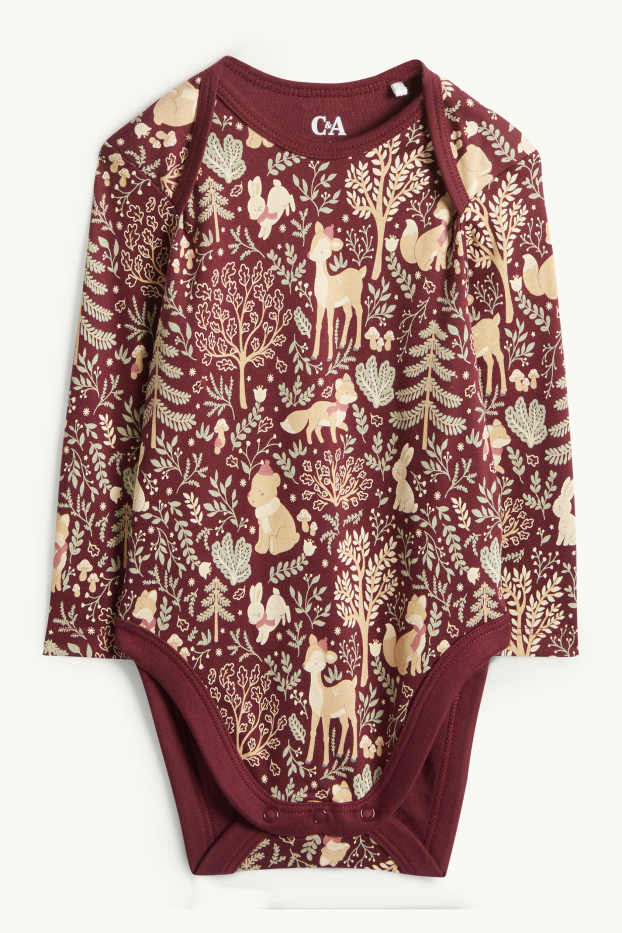Miminka - dívky - Lesní zvířátka - body pro miminka - béžová/bordeaux