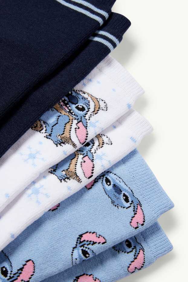 Kinder Mädchen - Multipack 3er - Lilo & Stitch - warme Socken mit Motiv - dunkelblau