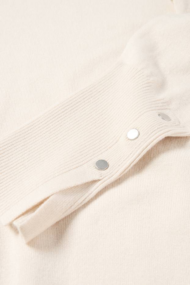 Femei - Pulover din tricot fin - crem