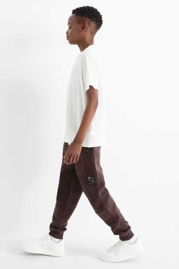 Kinderen: jongens - Set van 2 - joggingbroek - donkerbruin