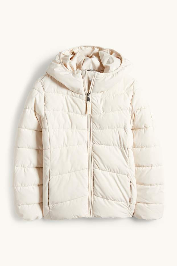 Nena - Jaqueta embuatada amb caputxa - resistent a l’aigua - blanc trencat