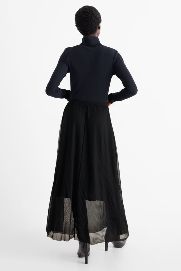 Femmes - Jupe en maille-filet - noir