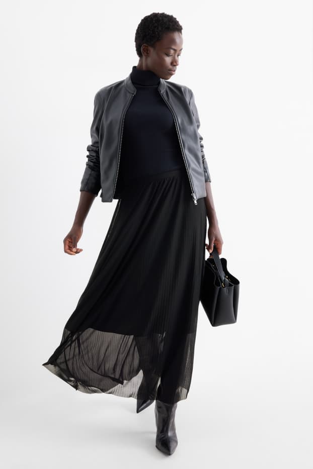 Femmes - Jupe en maille-filet - noir