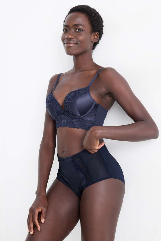 Femmes - Soutien-gorge à armature - PLUNGE - ampliforme - bleu foncé