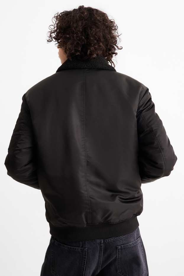 Hommes - Blouson aviateur - doublé - noir