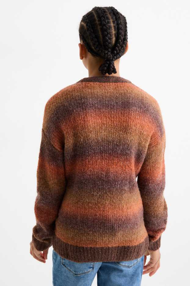 Enfants garçons - Pull - à motif - marron