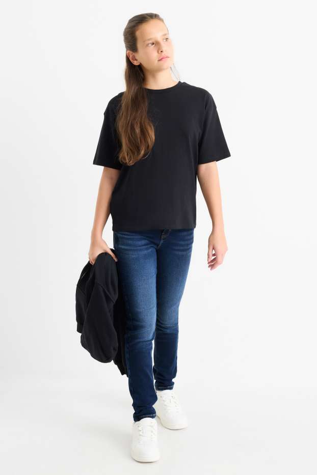 Enfants filles - Skinny jean - jean chaud - jean bleu foncé