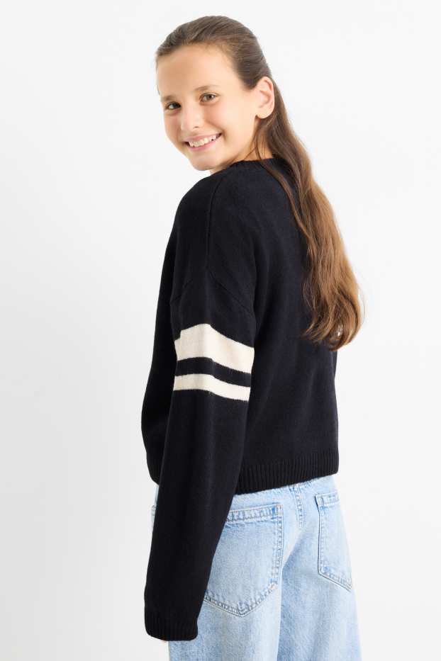 Enfants filles - New York - pull - bleu foncé