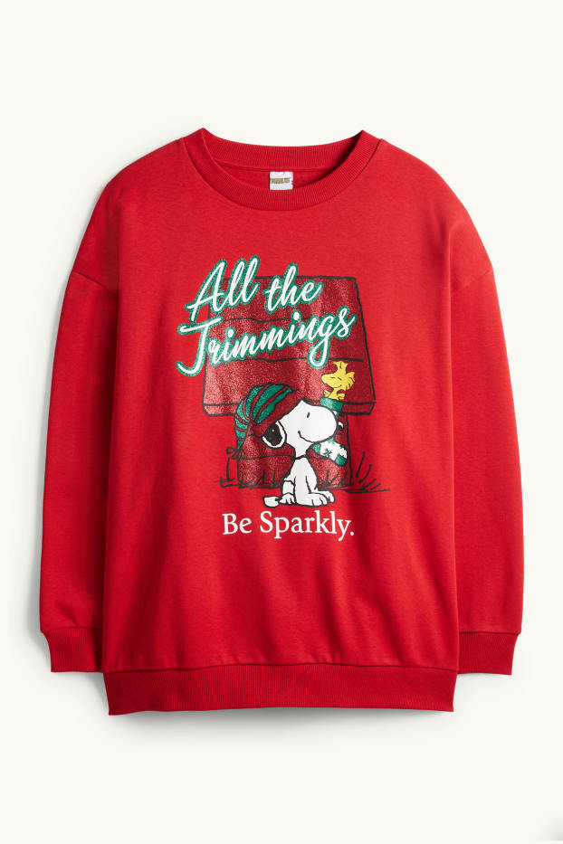 Femmes - Sweat de Noël - Peanuts - rouge