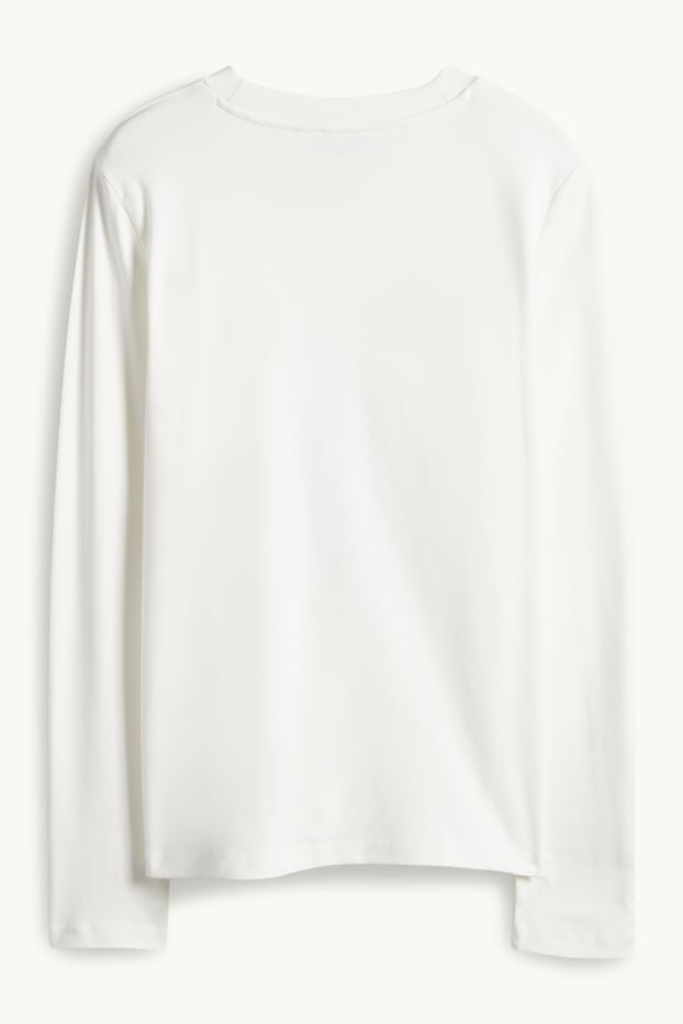 Femei - Tricou cu mânecă lungă - regular fit - alb