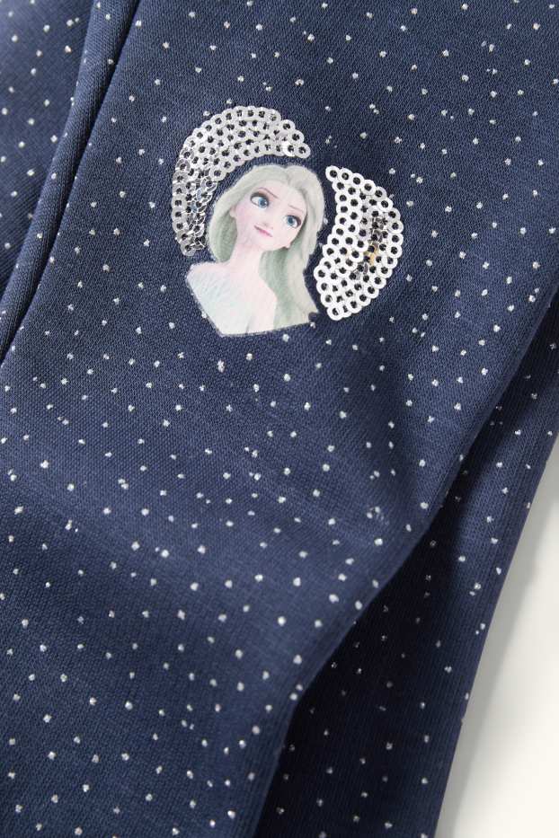 Enfants filles - La Reine des Neiges - leggings chauds - bleu foncé