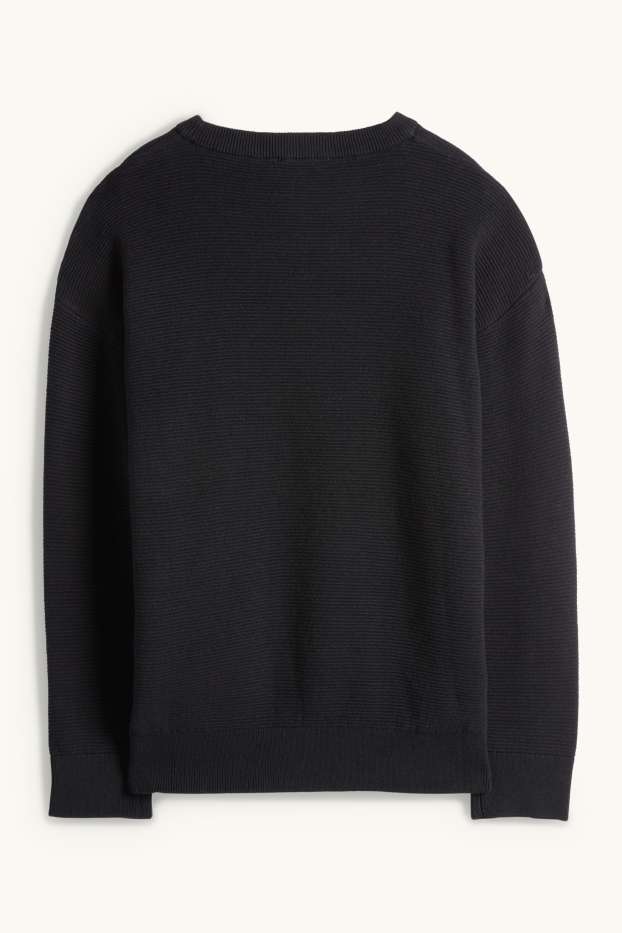 Nen - Jersei - de canalé - negre