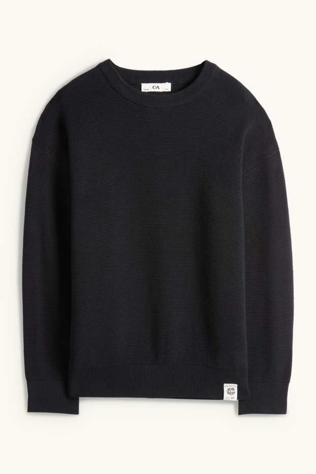 Nen - Jersei - de canalé - negre