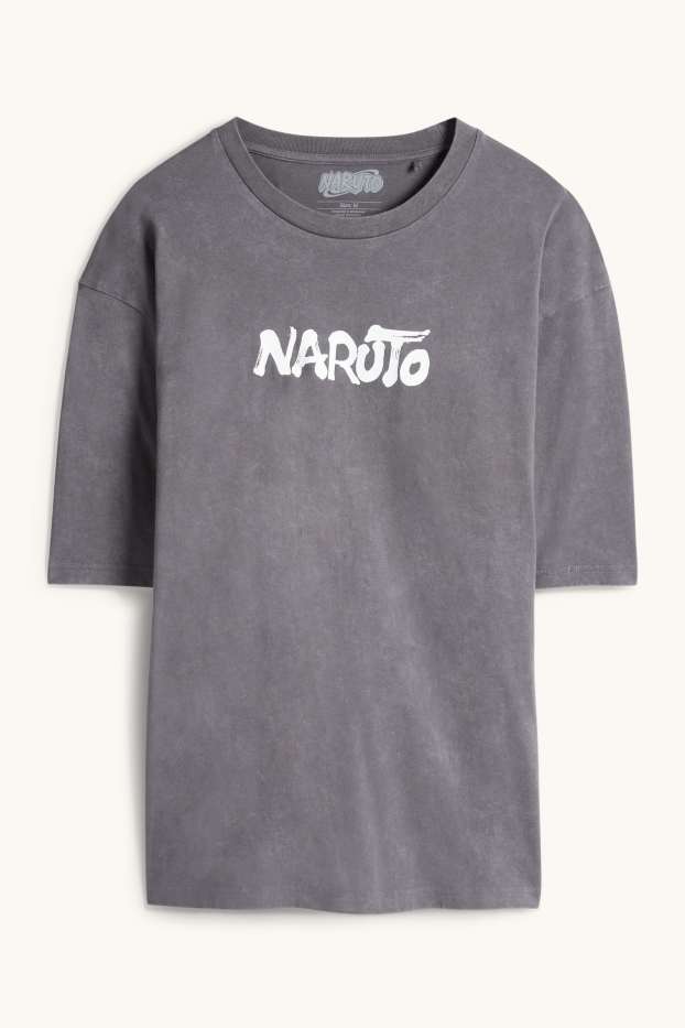 Home - Samarreta de mànigues curtes - oversized - Naruto - gris fosc