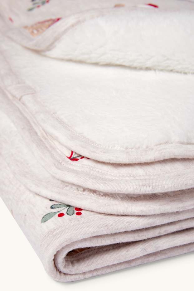 Unisex - Pan di zenzero - copertina natalizia per neonati - 100 x 80 cm - bianco crema