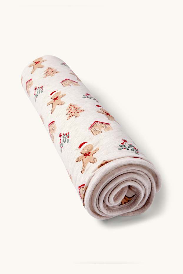 Unisex - Pan di zenzero - copertina natalizia per neonati - 100 x 80 cm - bianco crema