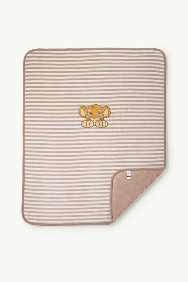 Unisex - The Lion King - babydeken - gestreept - 100 x 80 cm - beige