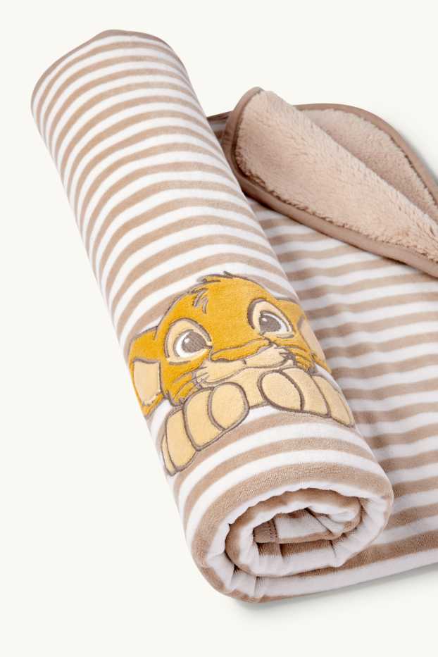 Unisex - The Lion King - babydeken - gestreept - 100 x 80 cm - beige