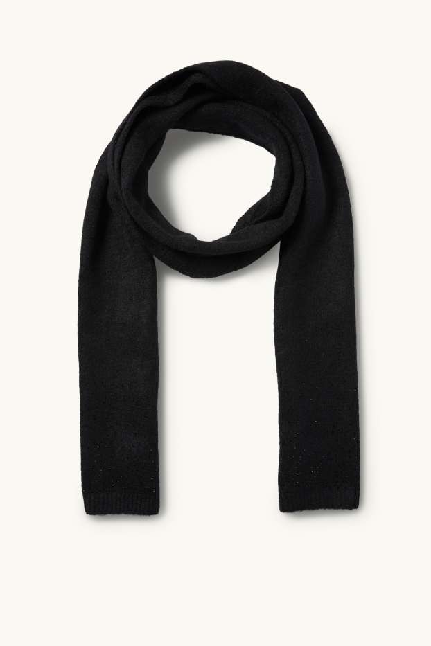 Dames - Sjaal met strass-steentjes - zwart
